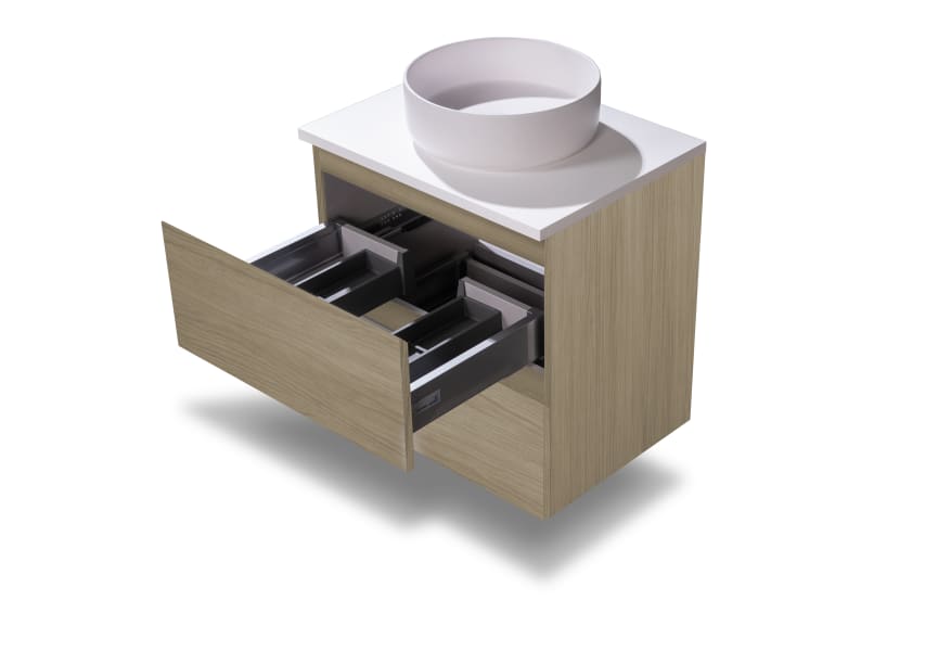 Mueble de baño pequeño Nivo Bruntec 2 cajones suspendido detalle 6