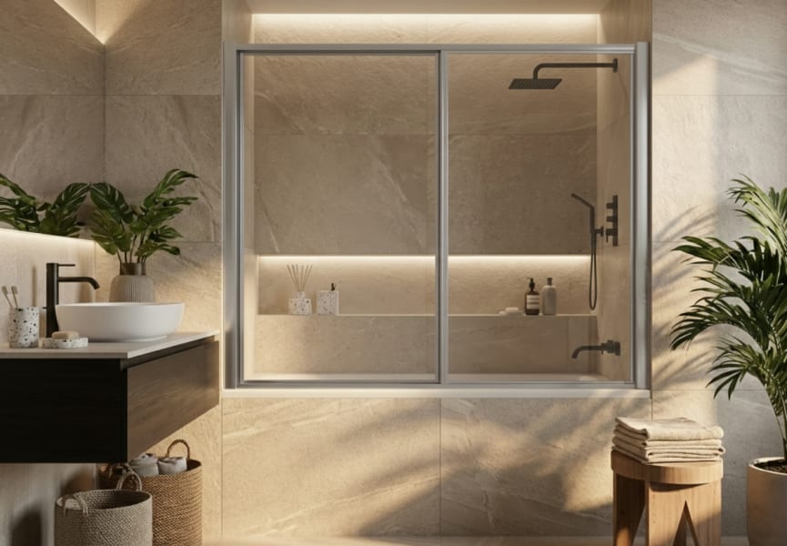 Mampara de bañera a medida Lucca Bruntec principal 1