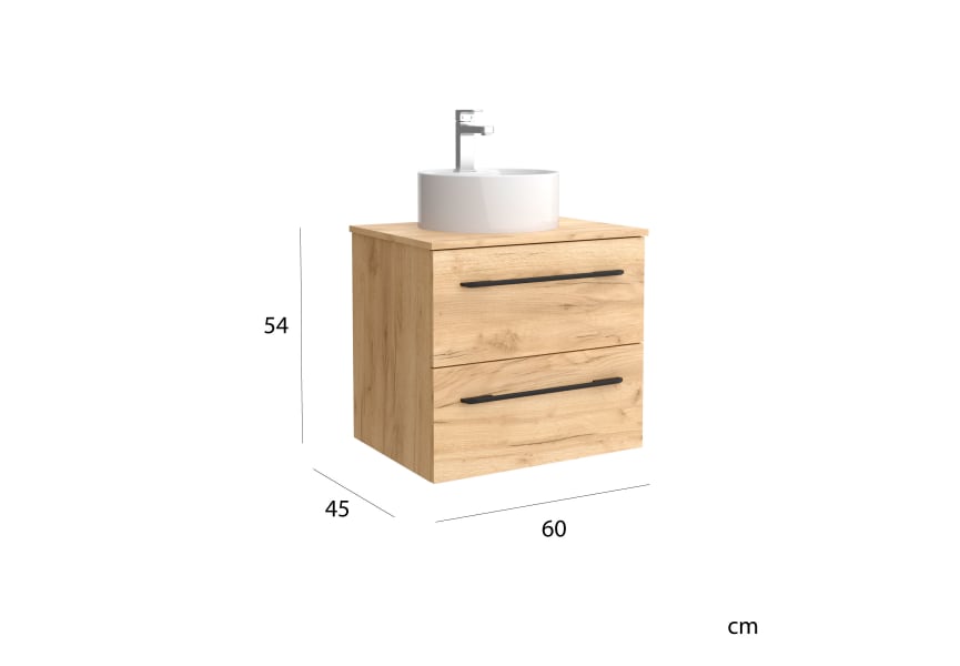 Conjunto mueble de baño con lavabo sobre encimera Moria Salgar detalle 4