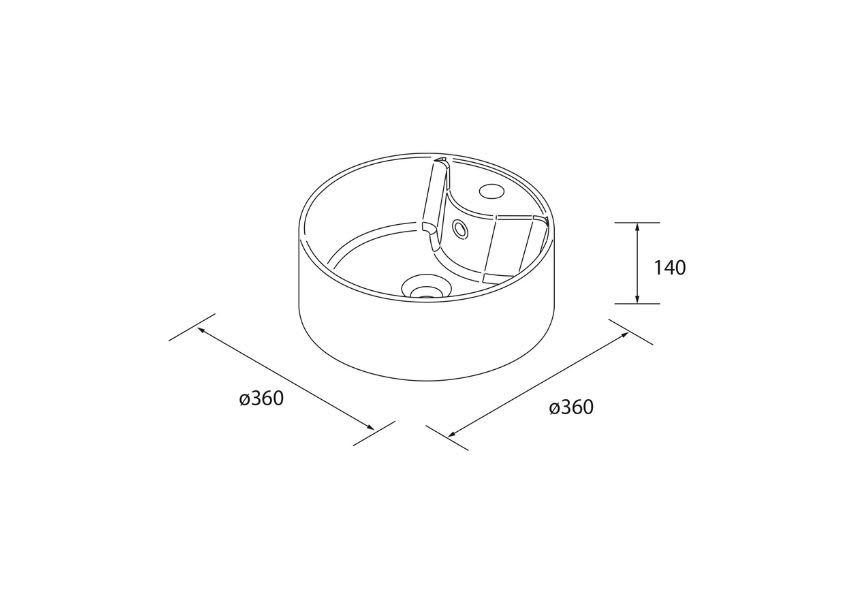 Conjunto mueble de baño con lavabo sobre encimera Moria Salgar croquis 11