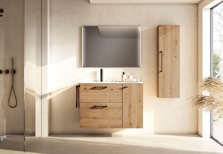 Conjunto mueble de baño suspendido con lavabo Flat Verso VisoBath principal 7