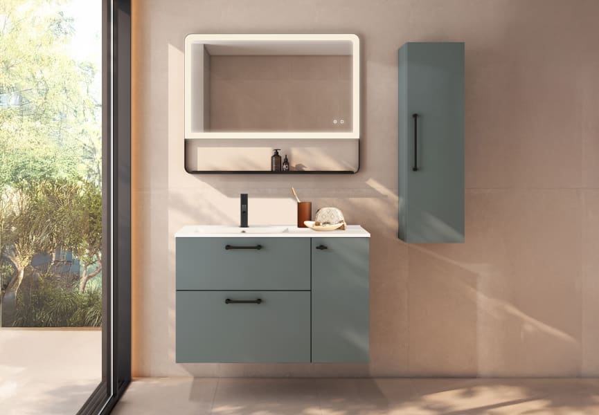 Conjunto mueble de baño con o sin banquillo con lavabo Flat Verso VisoBath principal 3