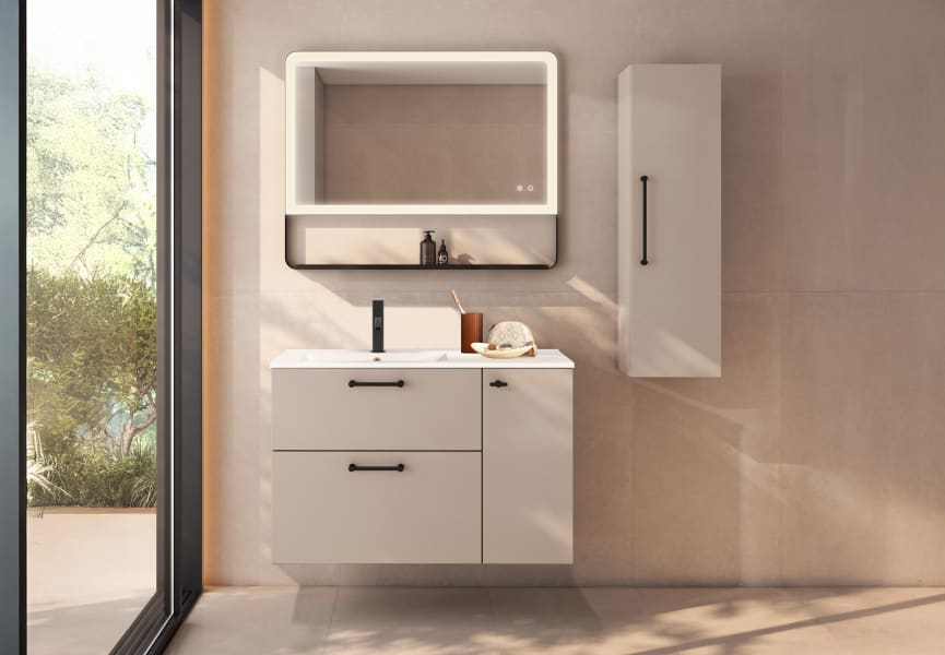 Conjunto mueble de baño suspendido con lavabo Flat Verso VisoBath principal 6