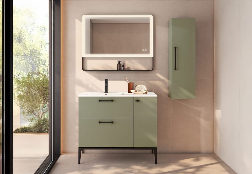 Conjunto mueble de baño con o sin banquillo con lavabo Flat Verso VisoBath principal 4