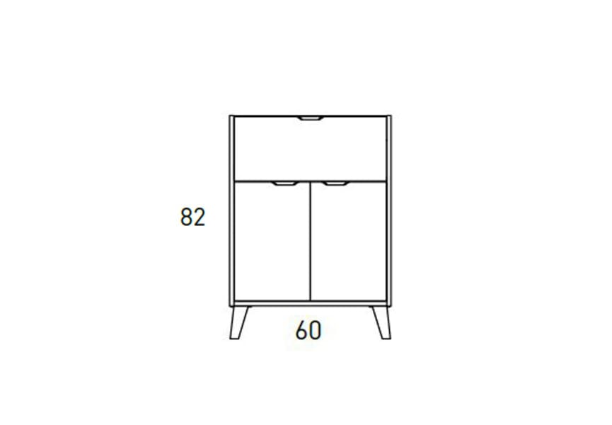 Conjunto mueble de baño fondo reducido 35.5 cm Midi Visobath croquis 17