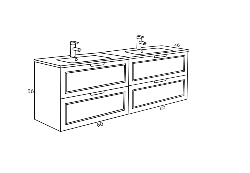 Conjunto mueble de baño Alma Sanchís croquis 3