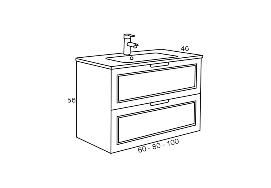 Conjunto mueble de baño Alma Sanchís croquis 2