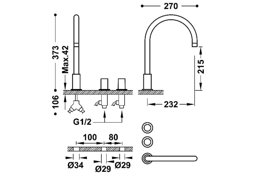 Grifo de Lavabo Alto CENTURY Vertical