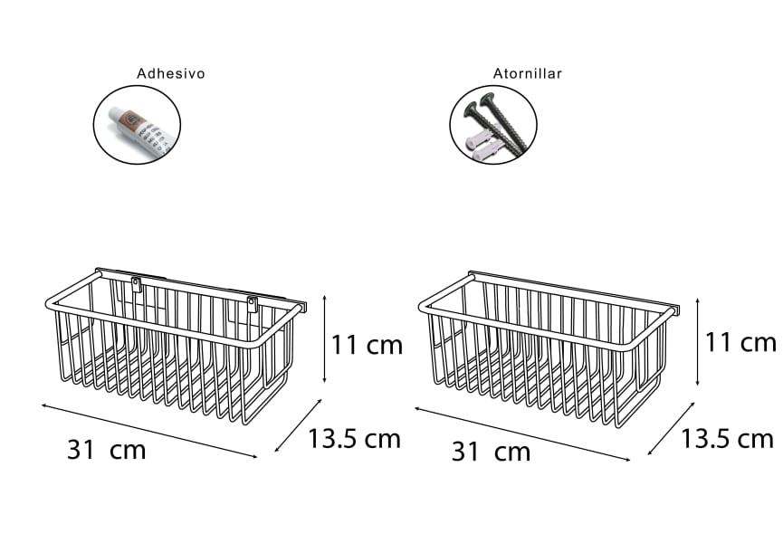 Estante para ducha 600 de Bruntec croquis 6