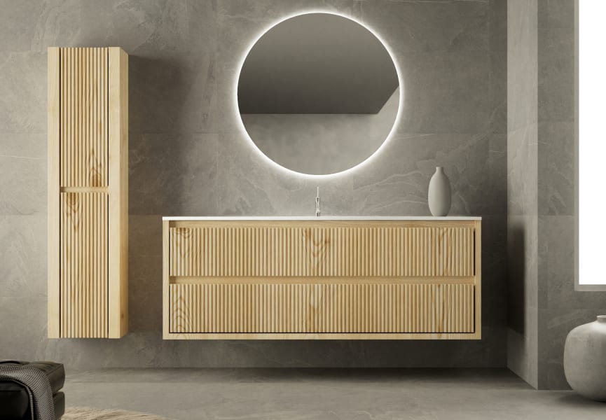 Conjunto de mueble de baño de madera maciza con costados Alpes 19 Bruntec principal 0