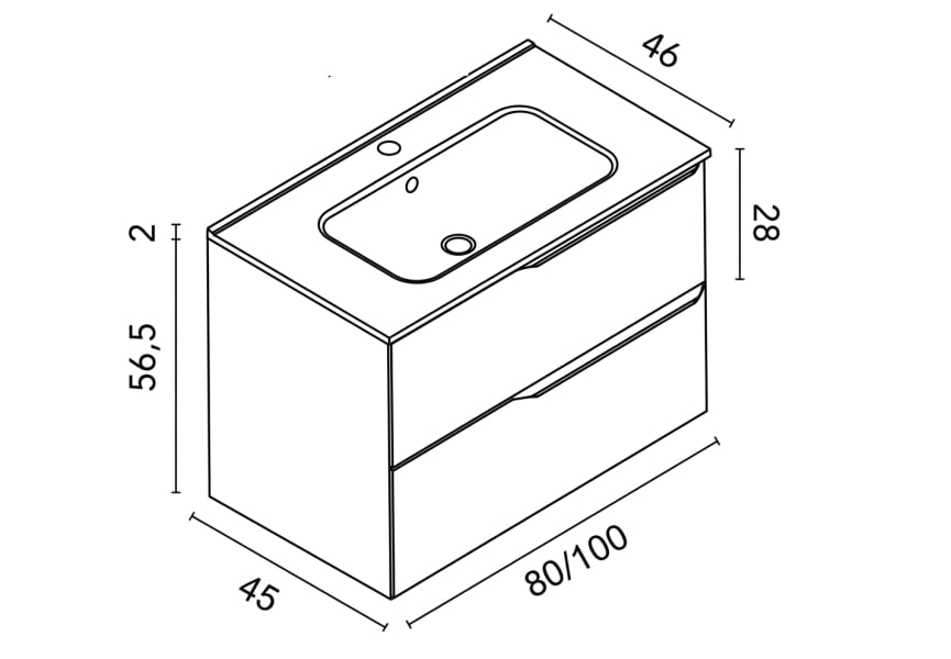 Conjunto mueble de baño Mio Royo croquis 12