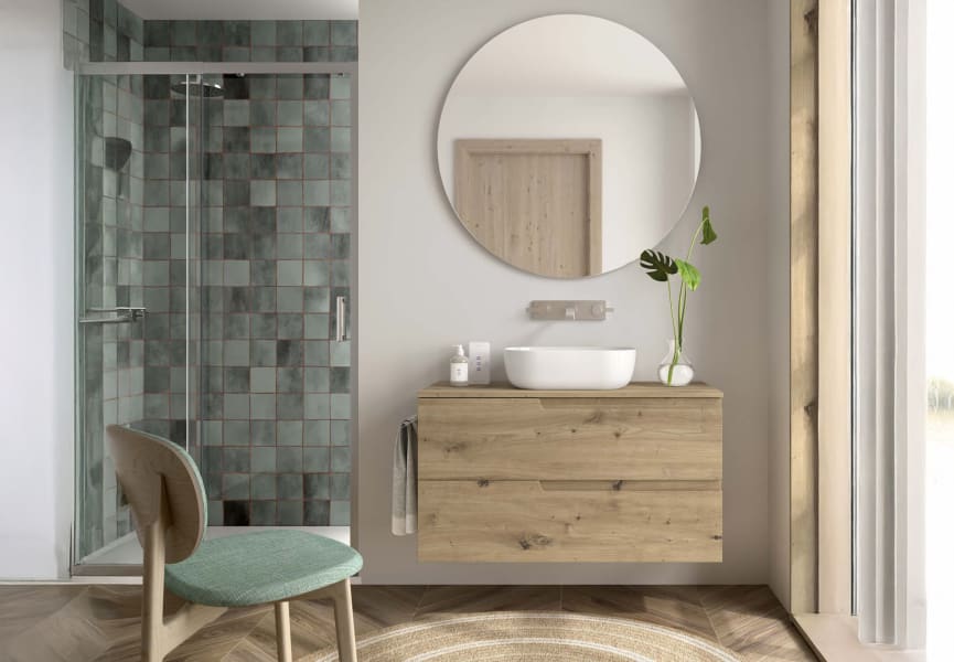 Mueble de baño con encimera del mismo color que el mueble Vima Salgar principal 3