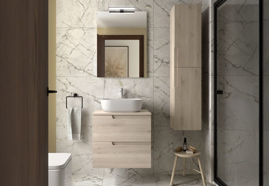 Mueble de baño con encimera del mismo color que el mueble Vima Salgar principal 3