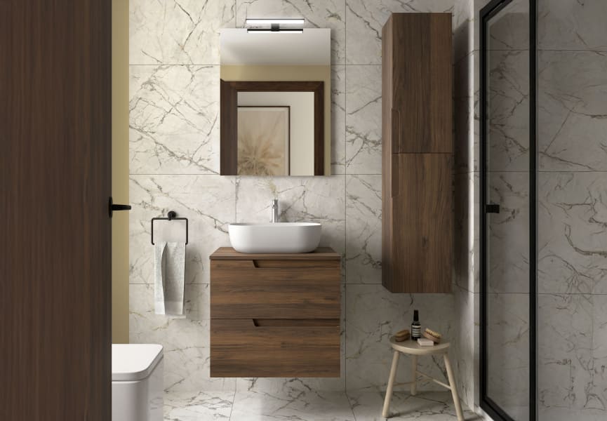 Mueble de baño con encimera del mismo color que el mueble Vima Salgar principal 2
