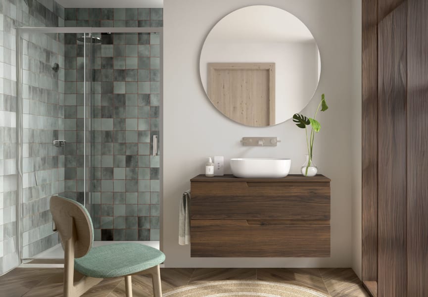 Mueble de baño con encimera del mismo color que el mueble Vima Salgar principal 2