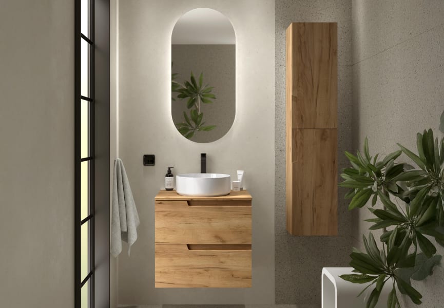 Mueble de baño con encimera del mismo color que el mueble Vima Salgar principal 1