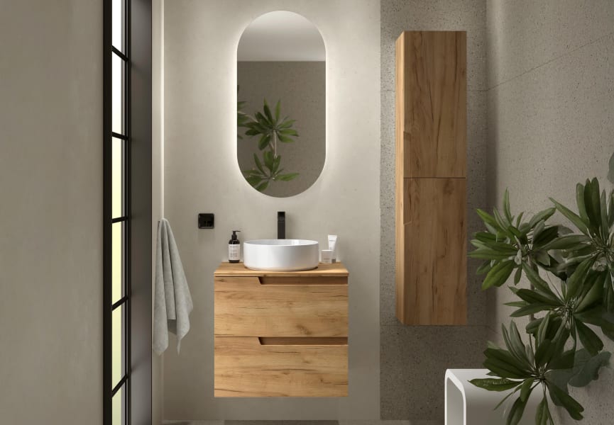 Mueble de baño con encimera del mismo color que el mueble Vima Salgar detalle 6