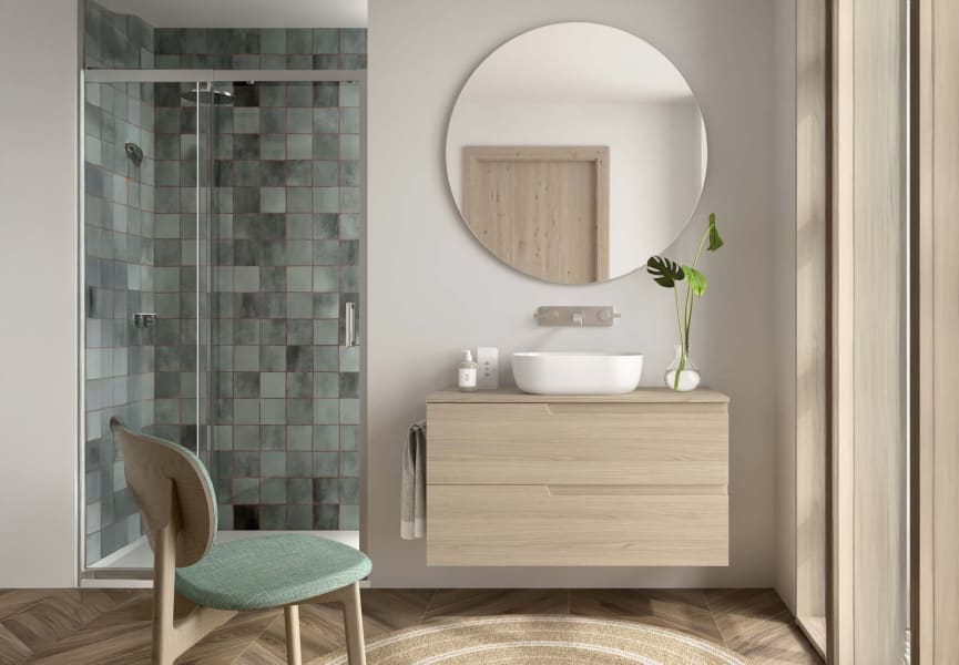 Mueble de baño con encimera del mismo color que el mueble Vima Salgar principal 2