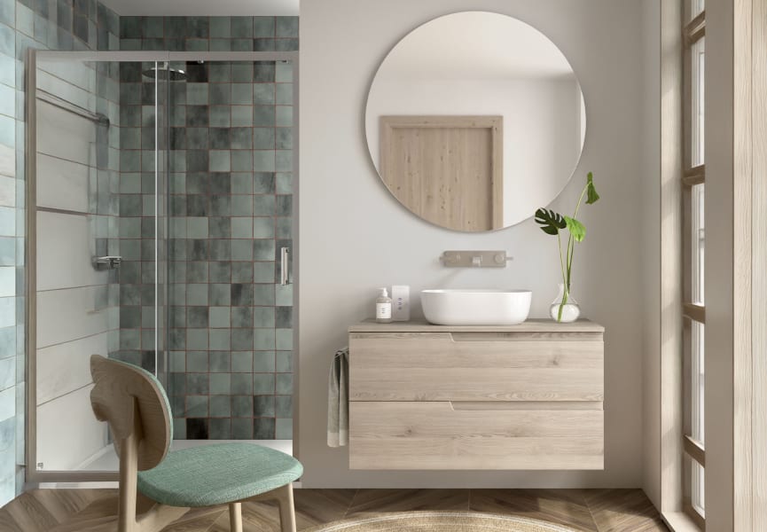 Mueble de baño con encimera del mismo color que el mueble Vima Salgar principal 3