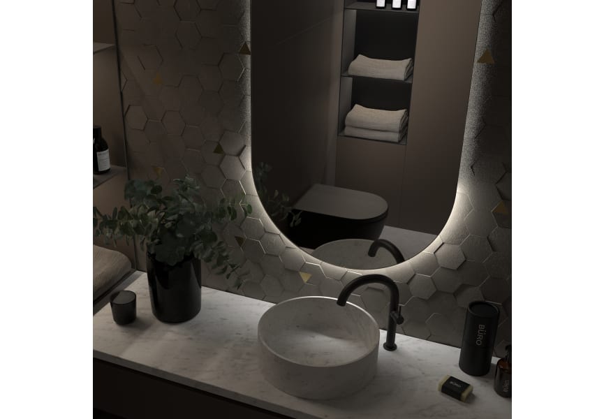 Espejo de baño con luz LED Borneo de Eurobath detalle 6