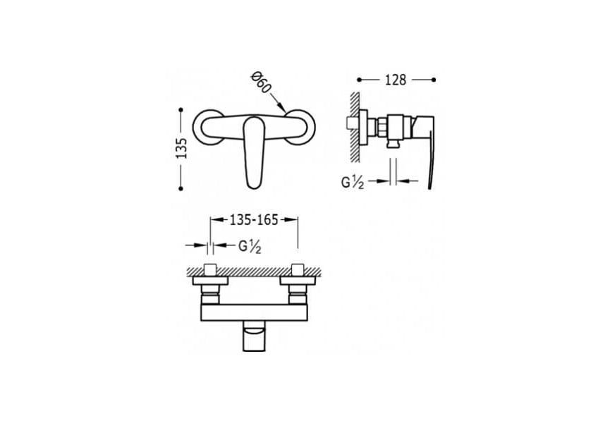 FLAT-TRES 20417001 Grifo Bañera-Ducha Ducha de mano Antical — Bañoidea