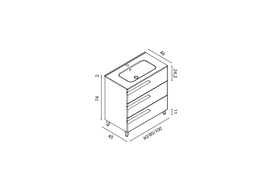 Conjunto mueble de baño Vitale Royo croquis 11