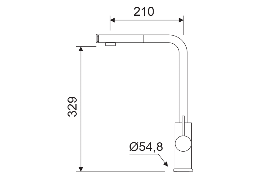 Grifo de cocina Baikal Lluvibath Croquis 1