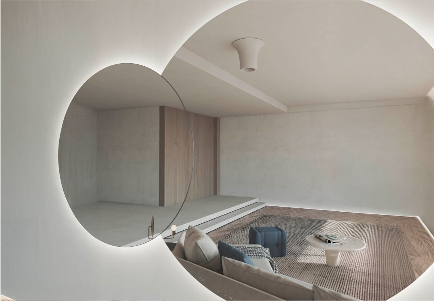 Espejo de baño con luz LED Solaris de Bruntec detalle 1
