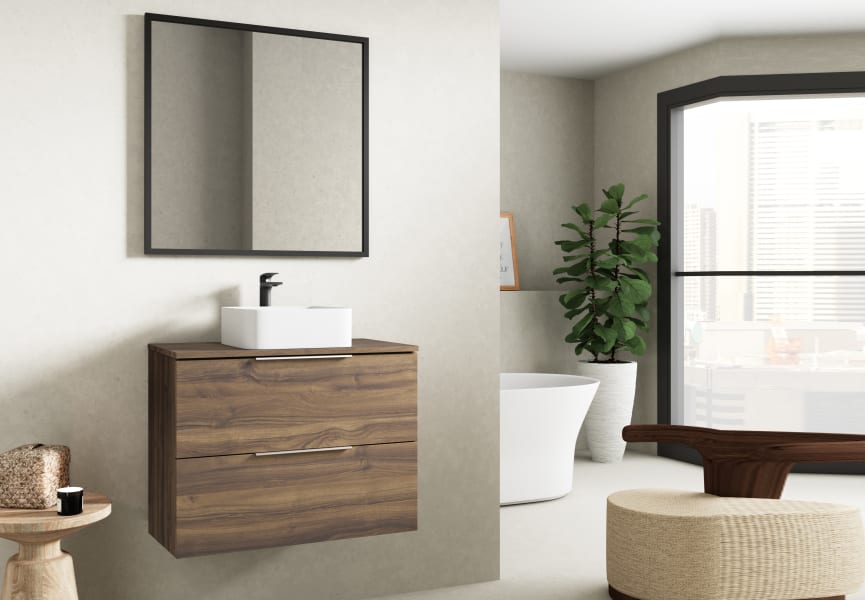 Mueble de baño con encimera de madera Zahara Bruntec principal 1