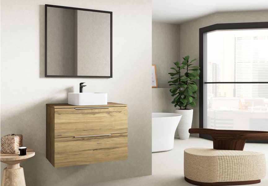 Mueble de baño con lavabo industrial moderno de melanina