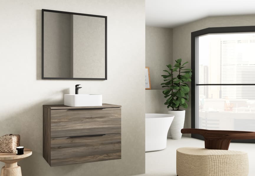 Mueble de baño con encimera de madera Zahara Bruntec principal 2