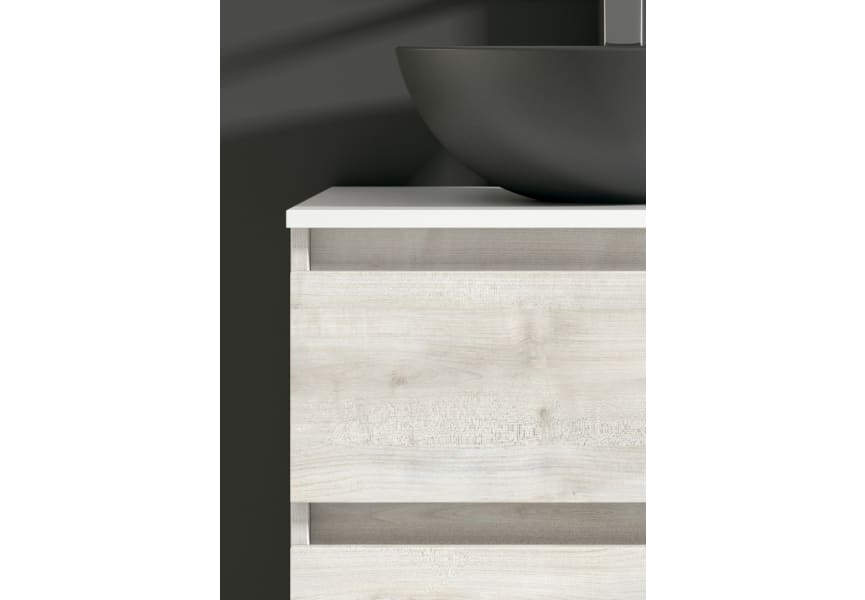 Mueble de baño fondo reducido 39.5 cm con encimera Hidrófuga Box Viso Bath Detalle 2