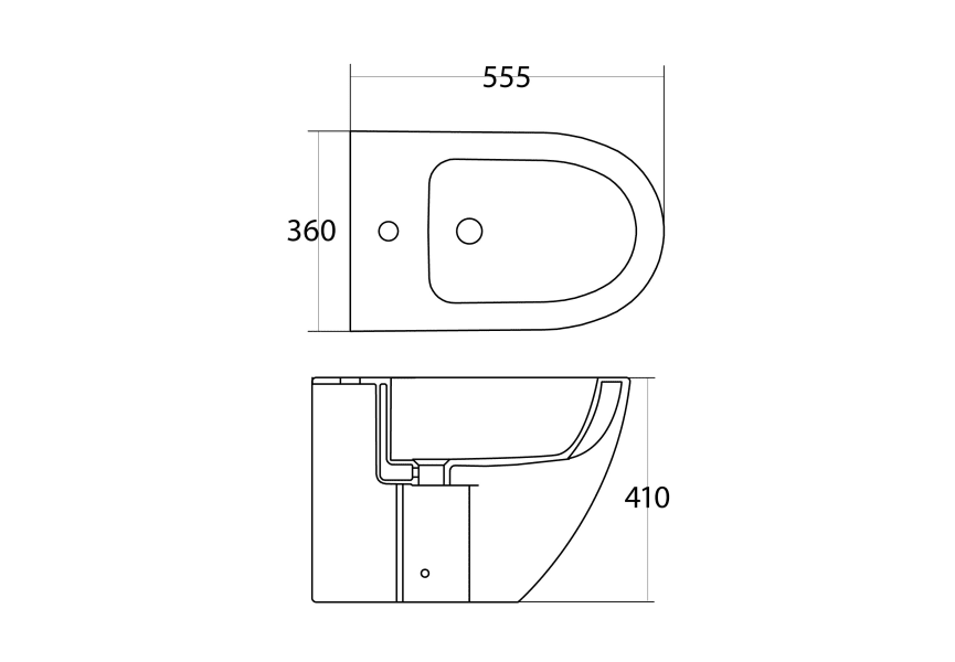 Pack inodoro + bidé Roundy Bruntec croquis 8