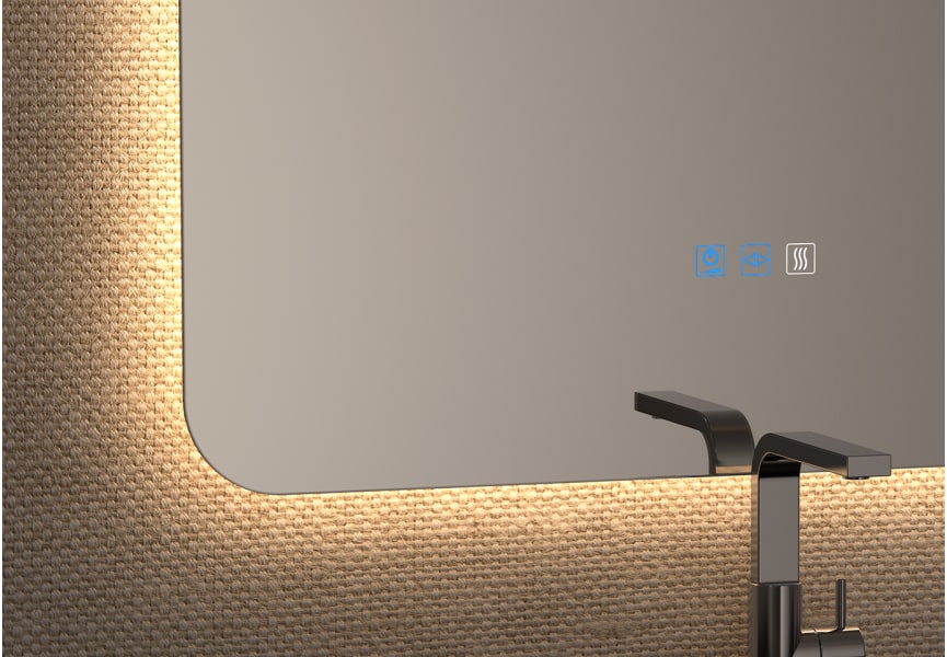 Espejo de baño con luz LED Leda Bruntec detalle 8