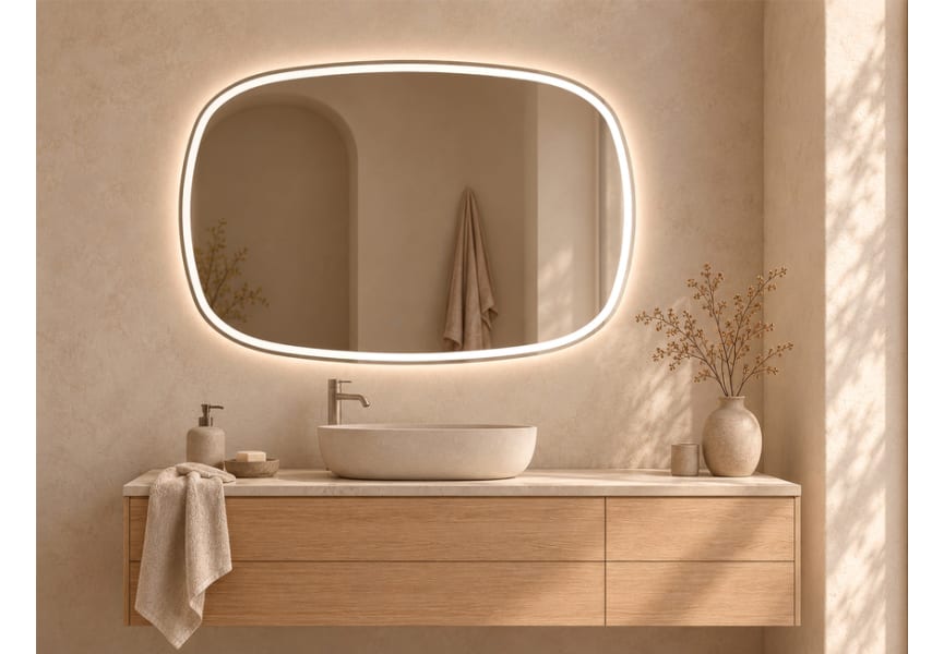Espejo de baño con luz LED Leda Bruntec principal 3
