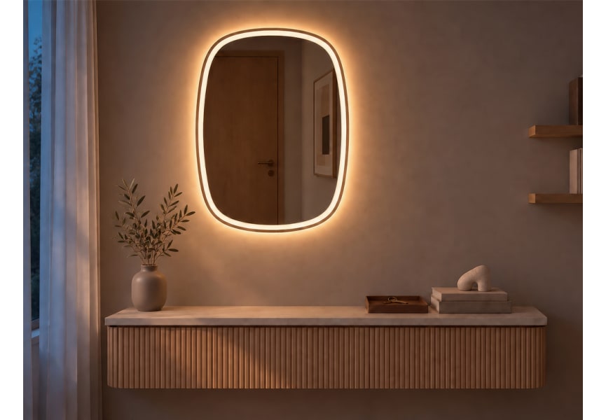 Espejo de baño con luz LED Leda Bruntec principal 5