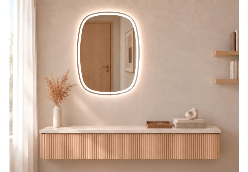 Espejo de baño con luz LED Leda Bruntec principal 4