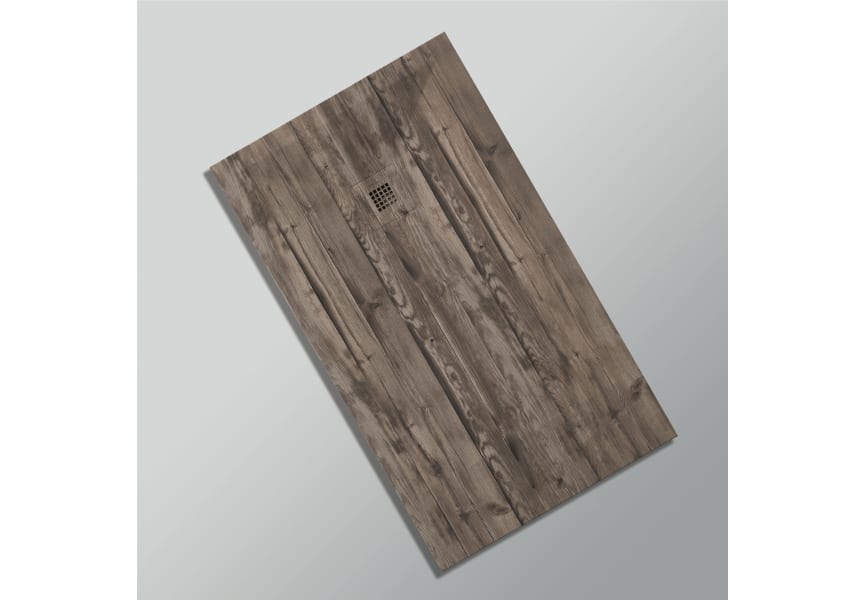 Platos de ducha de resina decorados Design 3D Madera Rústica Bruntec opción 22