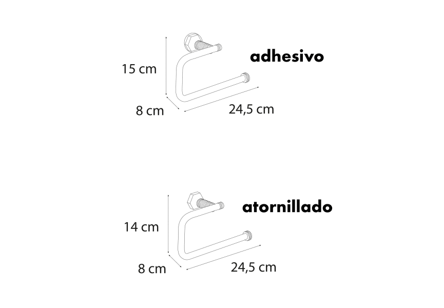 Toallero aro de baño Intro de Mediterranea de baño croquis 1