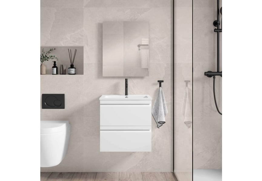 Conjunto mueble de baño Lagos fondo reducido 22 cm suspendido 1