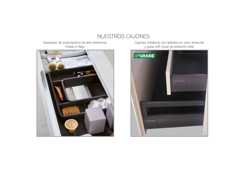 Conjunto mueble de baño frente cristal mate Koba Sanchís opción 5