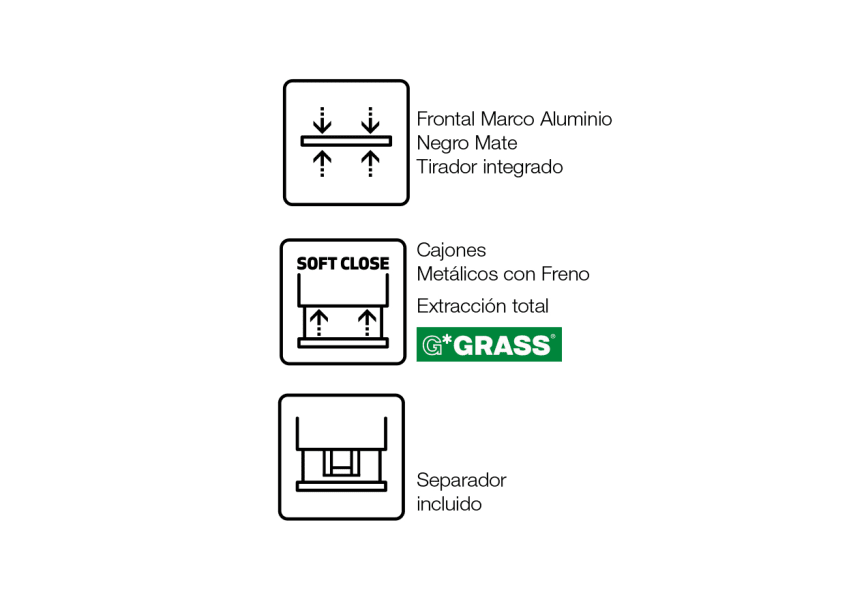 Conjunto mueble de baño frente cristal mate Koba Sanchís opción 6