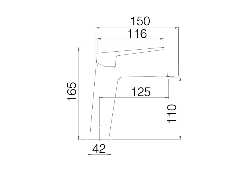 Grifo de lavabo Art Imex croquis 8