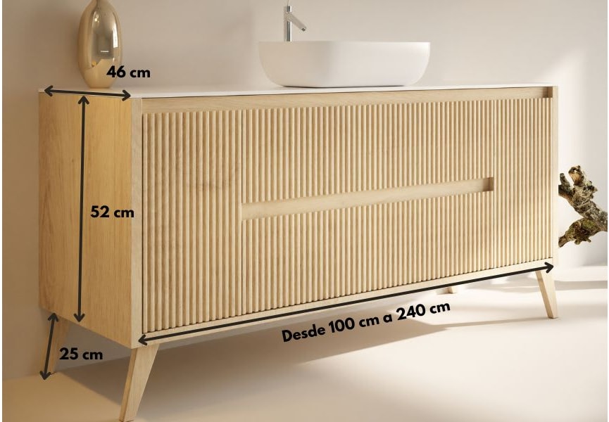 Mueble de baño con encimera de solid surface Alpes 13 Bruntec croquis 5