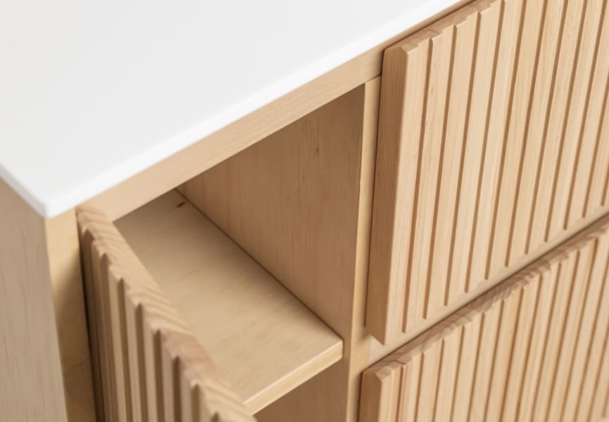 Mueble de baño madera maciza con encimera de solid surface Alpes 13 Bruntec detalle 5