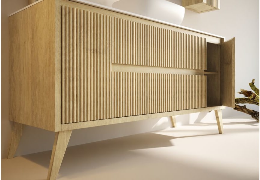 Mueble de baño con encimera de solid surface Alpes 13 Bruntec detalle 2