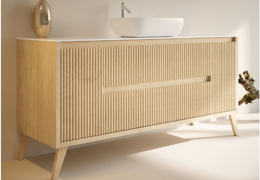 Mueble de baño con encimera de solid surface Alpes 13 Bruntec detalle 3