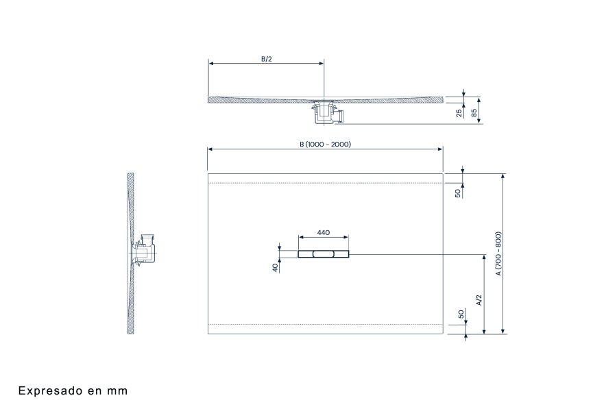 Platos de ducha de resina Han de Baños 10 croquis 3