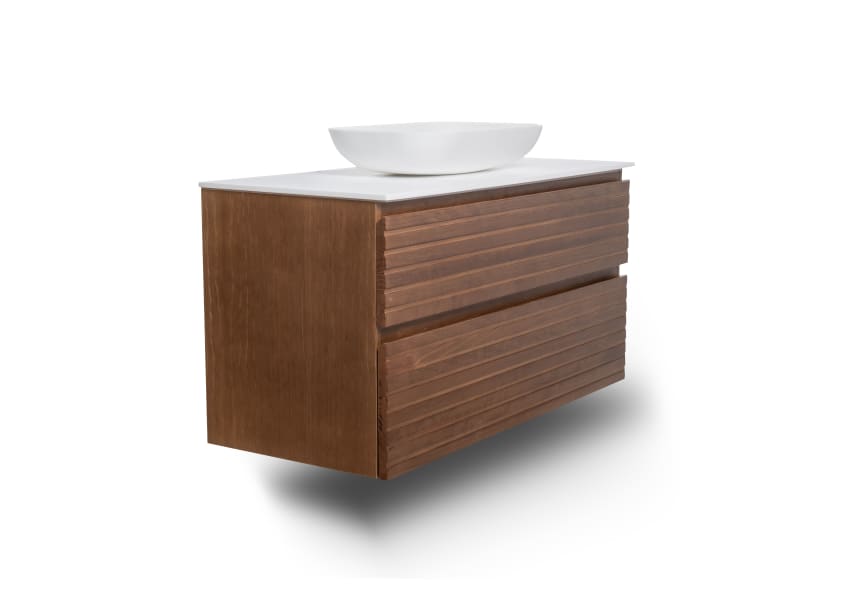 Mueble de baño madera maciza con encimera de Solid surface Alpes 5 Bruntec detalle 2