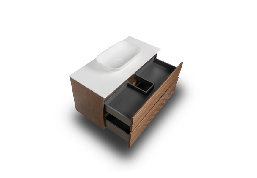Mueble de baño madera maciza con encimera de Solid surface Alpes 5 Bruntec detalle 4
